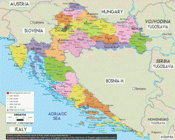 Regióny a kraje Chorvátska